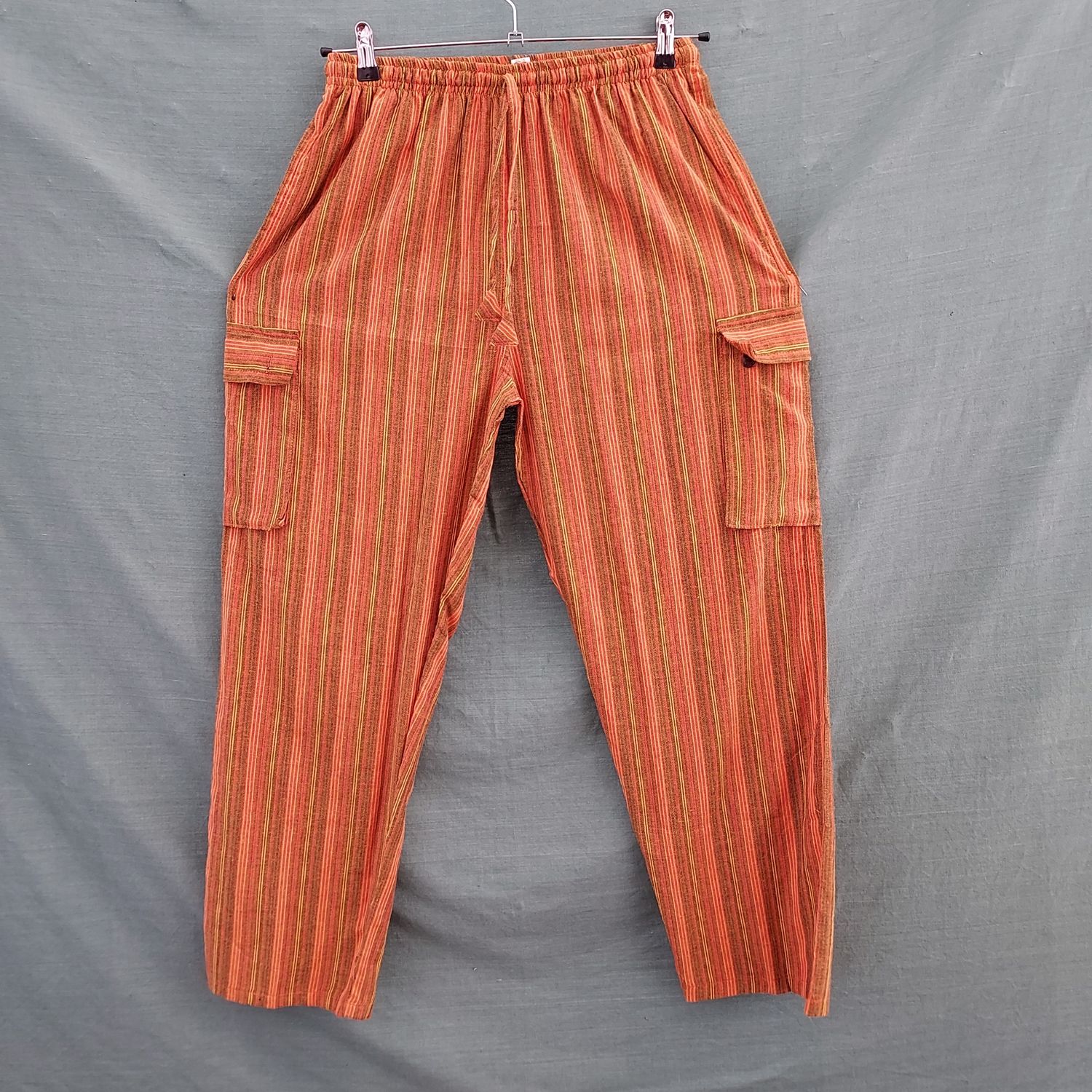 Unisex Lightweight Striped Trousers  48" Hip - Orange