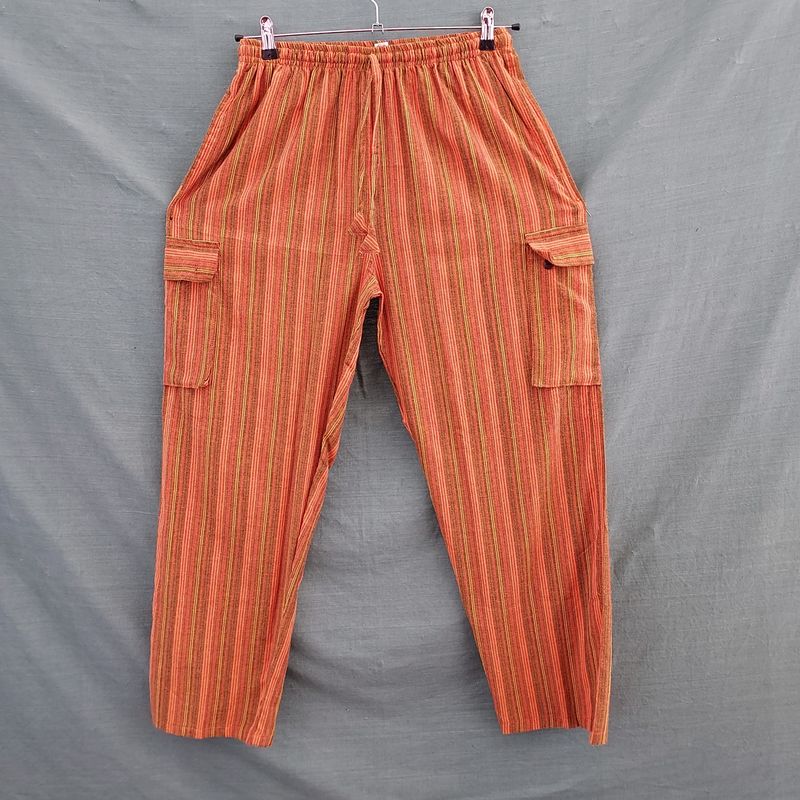 Unisex Lightweight Striped Trousers  48" Hip - Orange