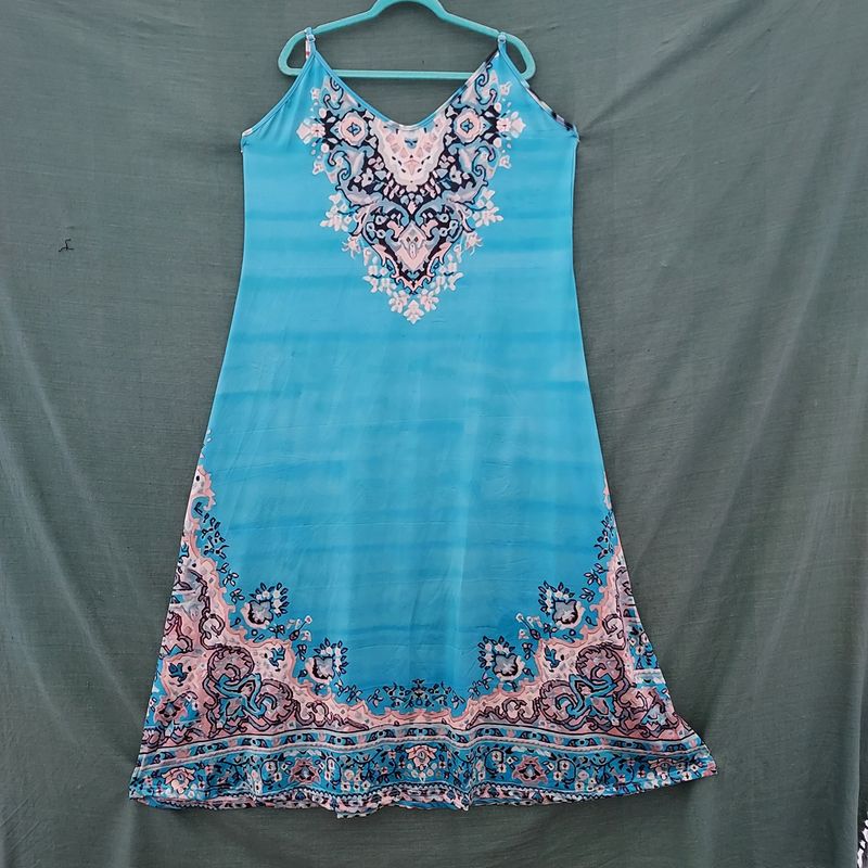SG -  Very Stretchy, Sky Blue,  A Line Summer Dress