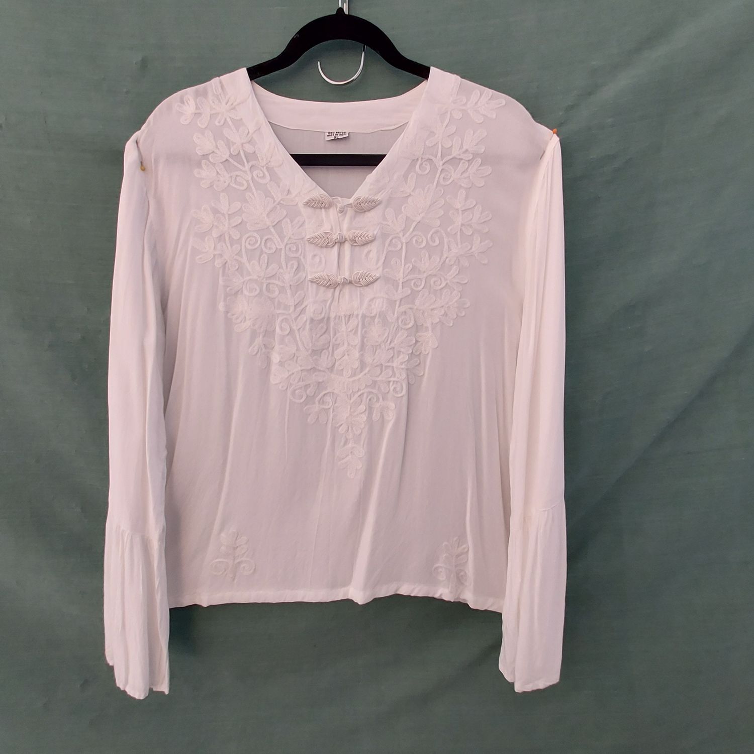 Clean Crisp & White Kaftan Blouse - 42" Bust