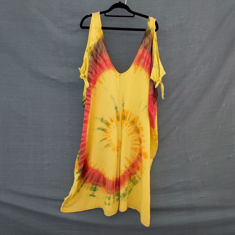 SG - Keyhole Sleeve Tie Dye T Shirt Top/Dress - Super Goddess