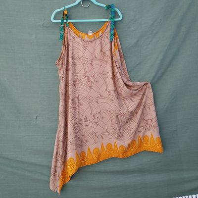 Recycled Sari Spaghetti Strap Dress/Top- Fits all Goddesses 56" Bust