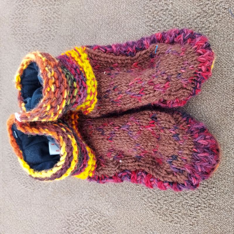 Knitted & Fleece Lined Slipper Socks 8"