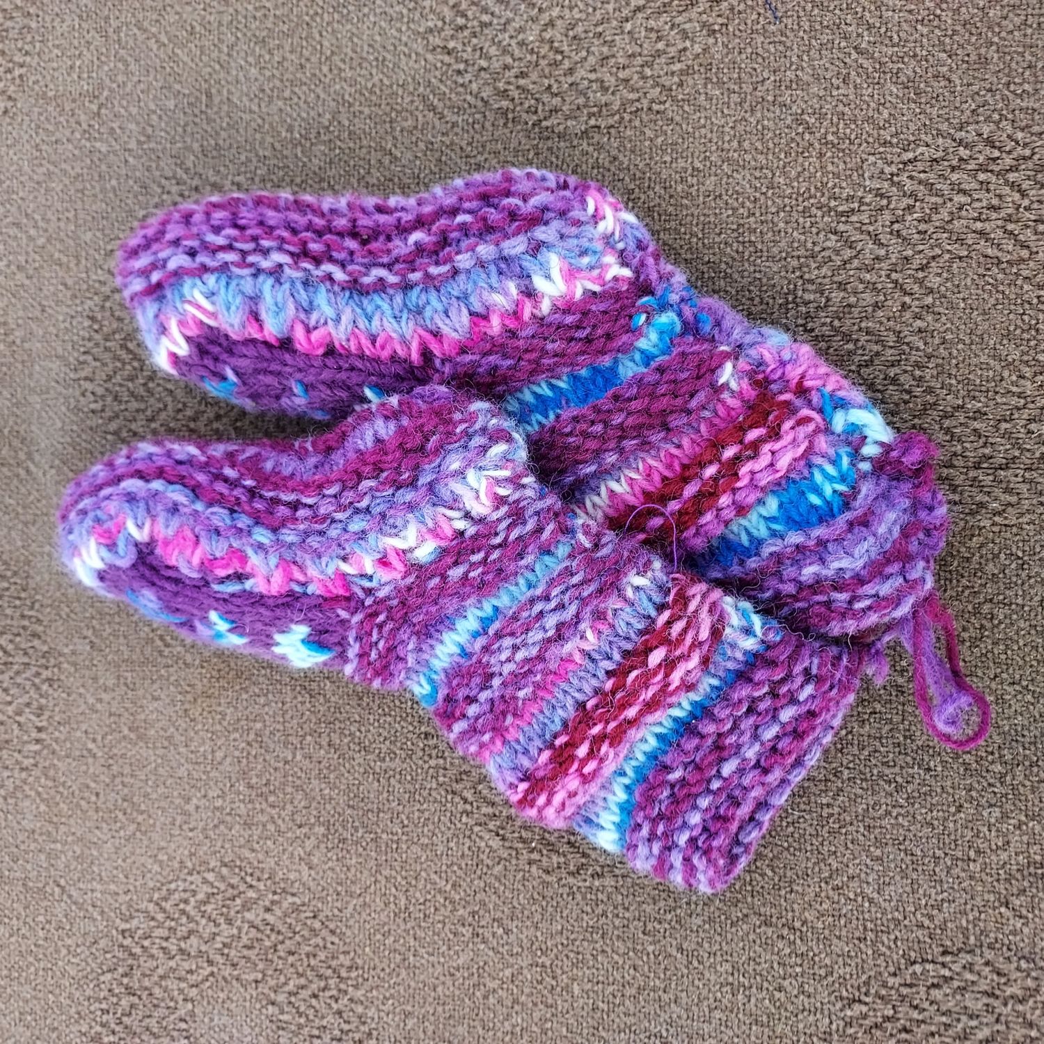 KIDS Knitted & Fleece Lined Slipper Socks 7"