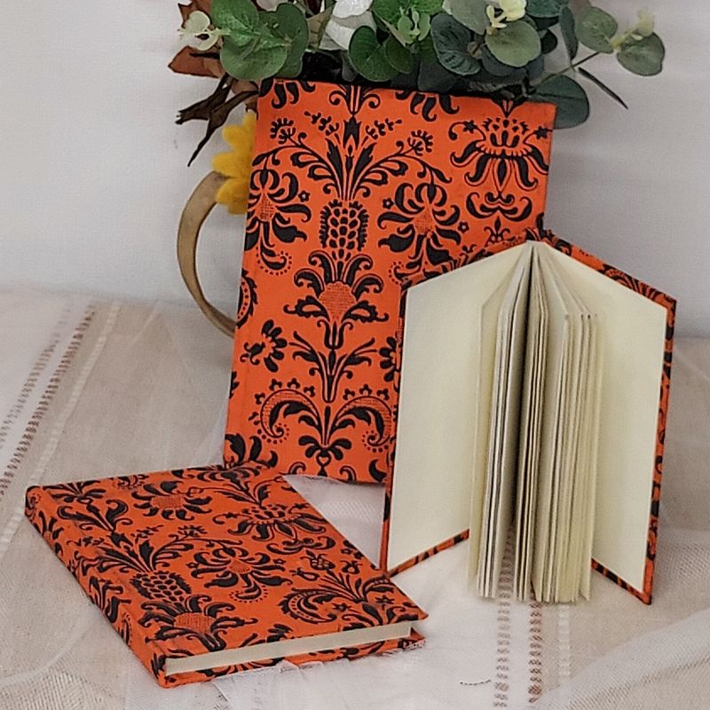 Handmade Recycled Notepad & Sketchbook Set – Pack of 3 Orange