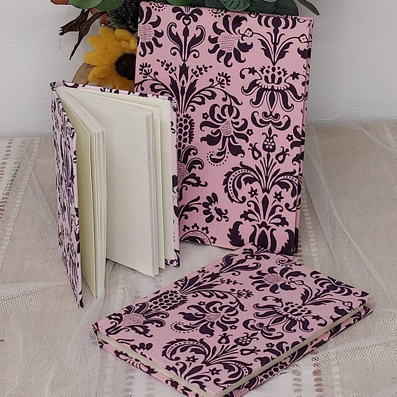 Handmade Recycled Notepad & Sketchbook Set – Pack of 3 Pink