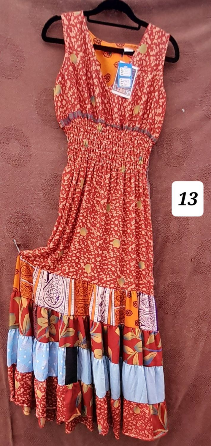 Recycled Sari Summer Dress SMALL- size 6-10