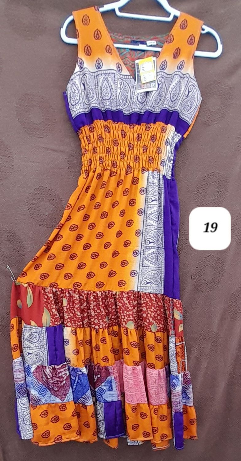 Recycled Sari Summer Dress SMALL- size 6-10