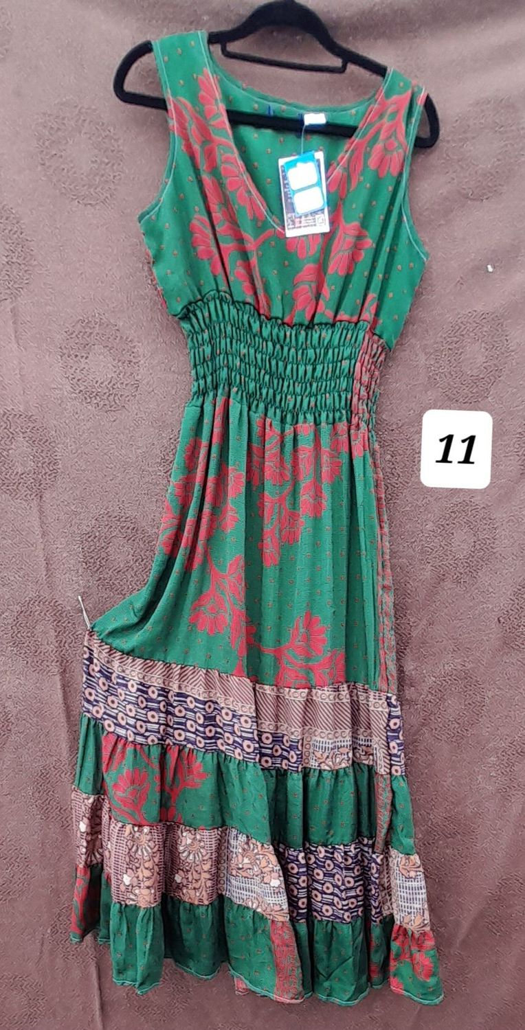 Recycled Sari Summer Dress SMALL- size 6-10