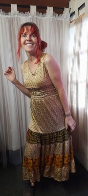 Recycled Sari Summer Dress SMALL- size 6-10 Recycled Sari Summer Dress SMALL- size 6-10