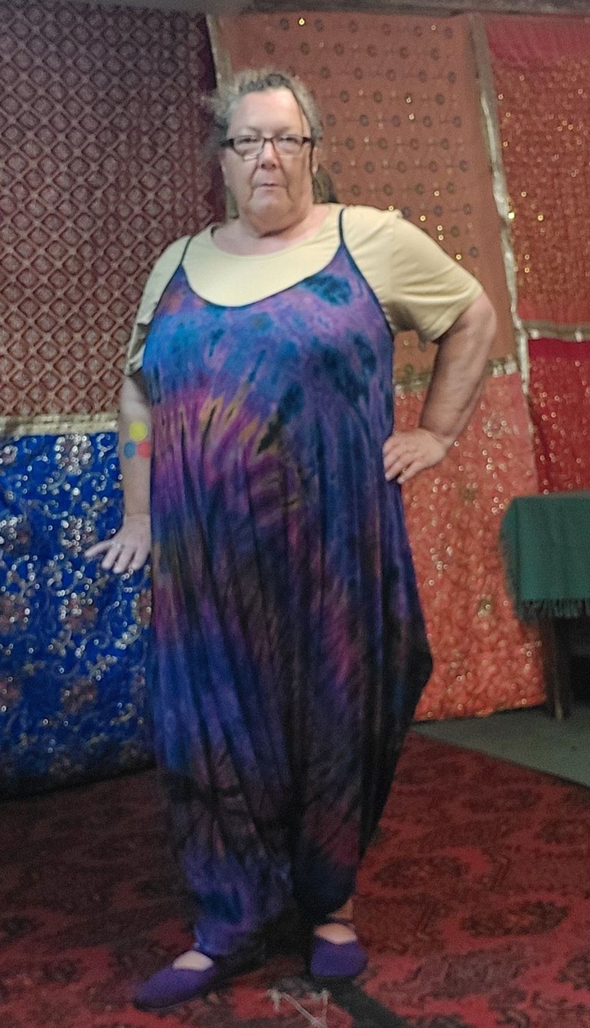 Fantastic, Light Purple Tie Die All-In-One Playsuit/Coverall.  Super Stretchy & Comfortable.