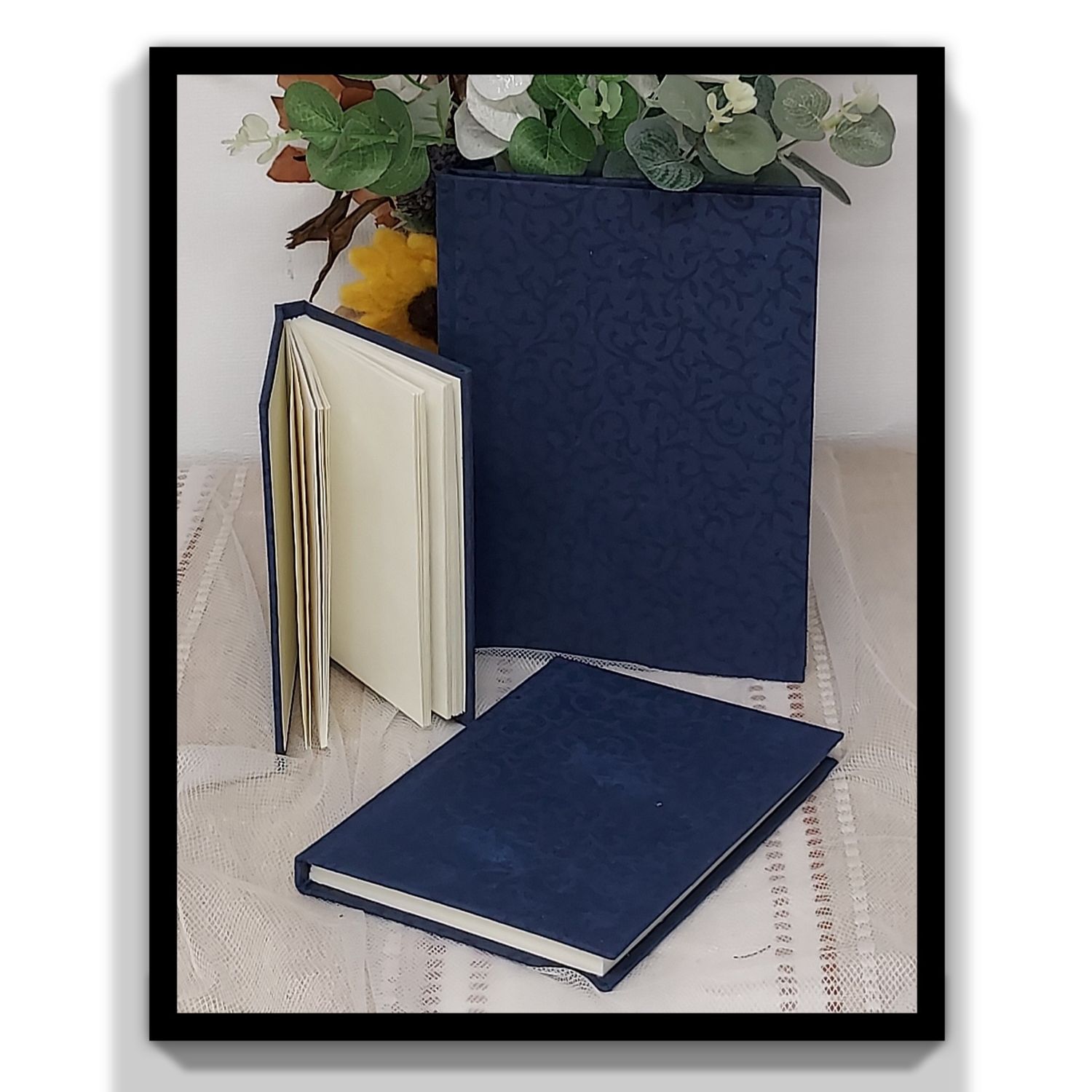 Handmade Recycled Notepad & Sketchbook Set – Pack of 3 Blue Handmade Recycled Notepad & Sketchbook Set – Pack of 3 Blue