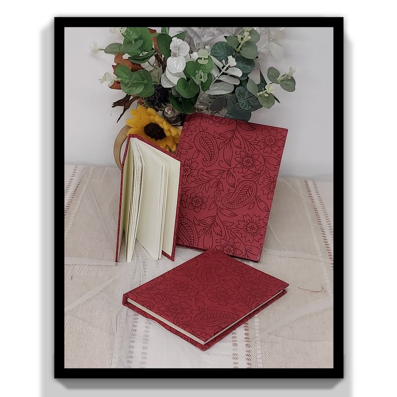 Handmade Recycled Notepad & Sketchbook Set – Pack of 3 Merlot
