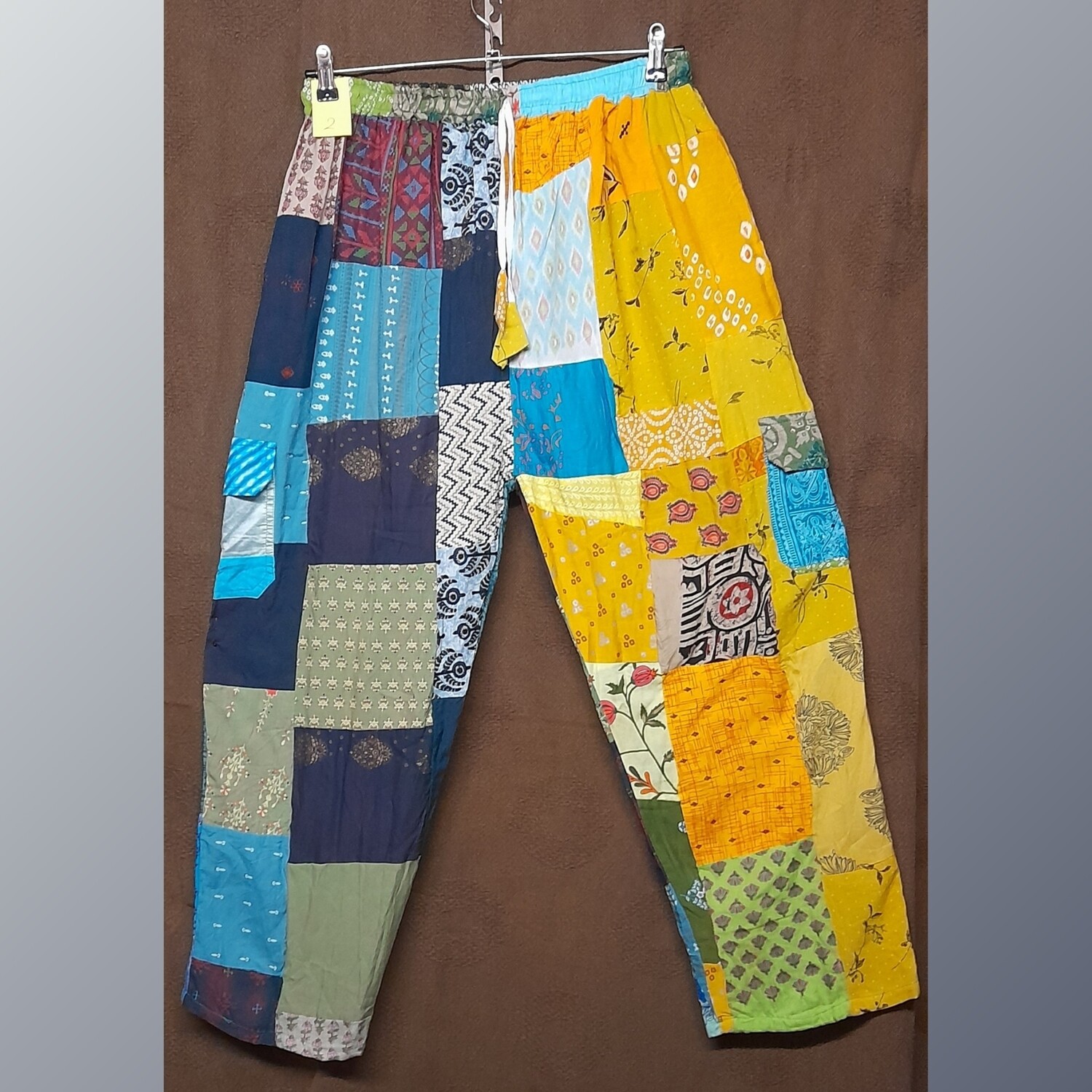 Lightweight Patchwork Trousers - Blue/Yellow#2 Lightweight Patchwork Trousers - Blue/Yellow#2