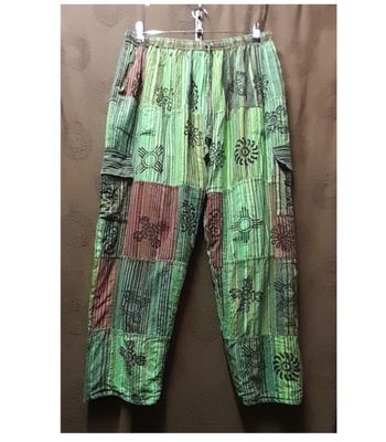 SG - Fleece Lined!! Patchwork Cargo Trousers - (60 SG - Fleece Lined!! Patchwork Cargo Trousers - (60" Hip) GREEN