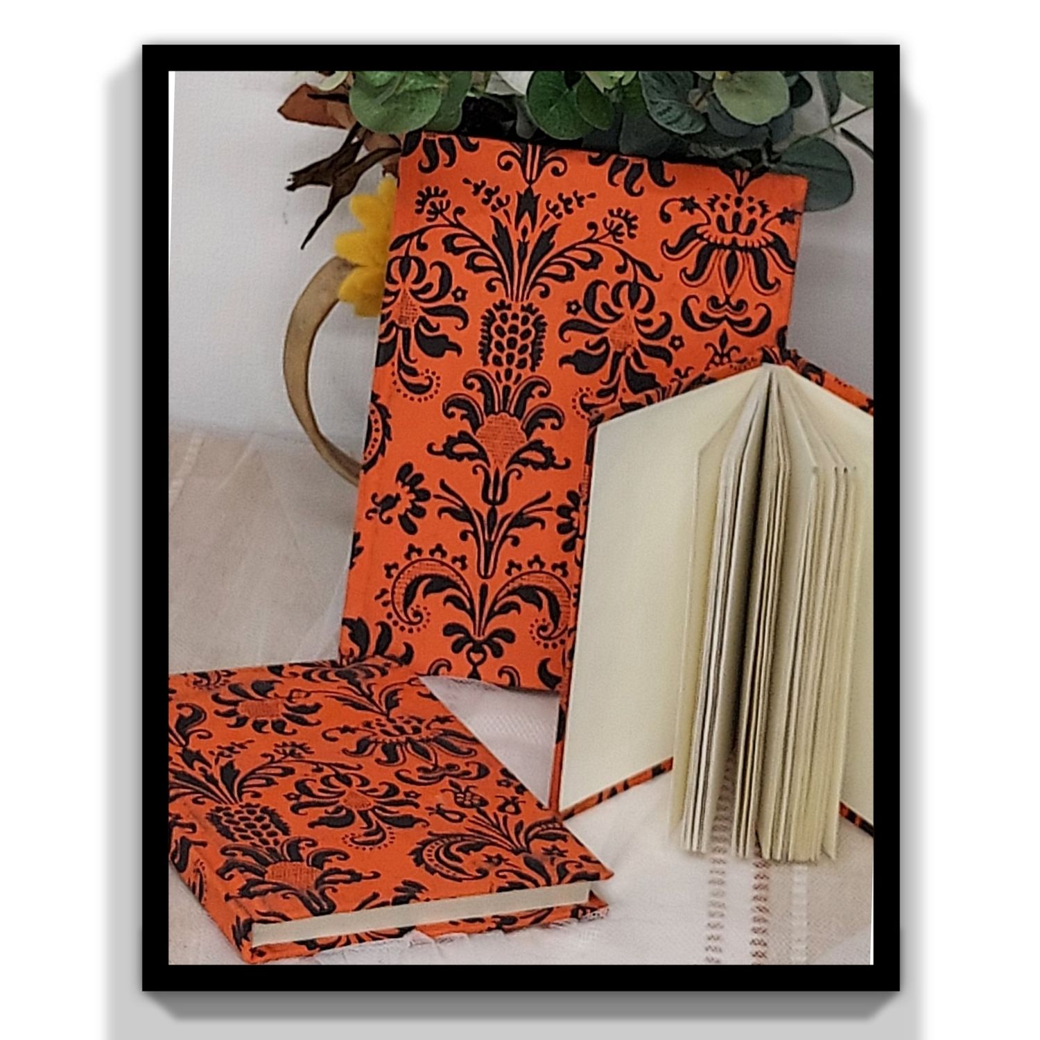 Set of 3 different Sized Notebooks - Beautifully Handmade & Recycled - Notepad, Sketchbook, Book, Pad, Art, Journal, Diary Colour: Orange Set of 3 different Sized Notebooks - Beautifully Handmade & Recycled - Notepad, Sketchbook, Book, Pad, Art, Journal, Diary Colour: Orange