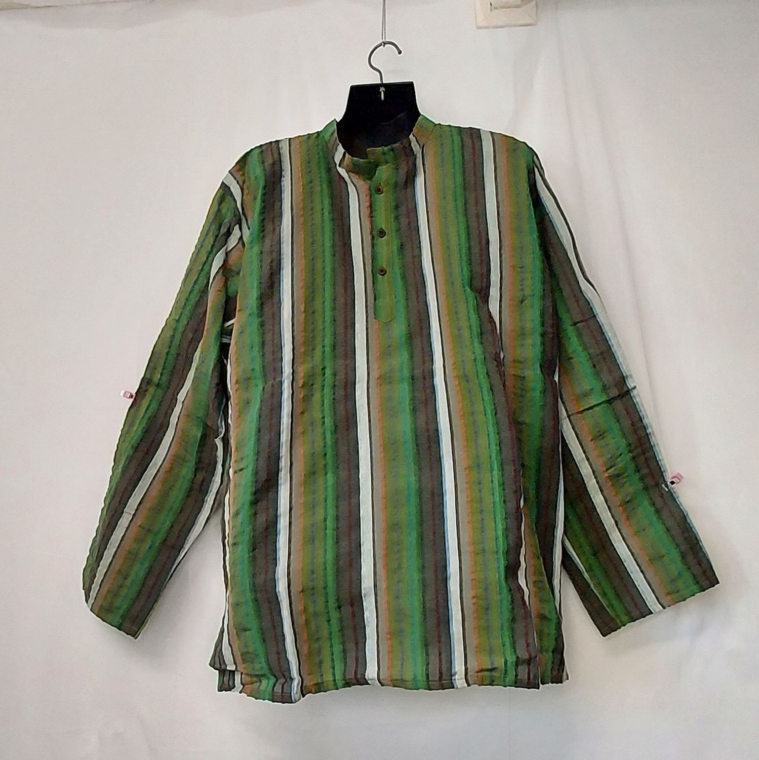 Lightweight, Long Sleeve, Grandad Shirts - Green - M/L Lightweight, Long Sleeve, Grandad Shirts - Green - M/L