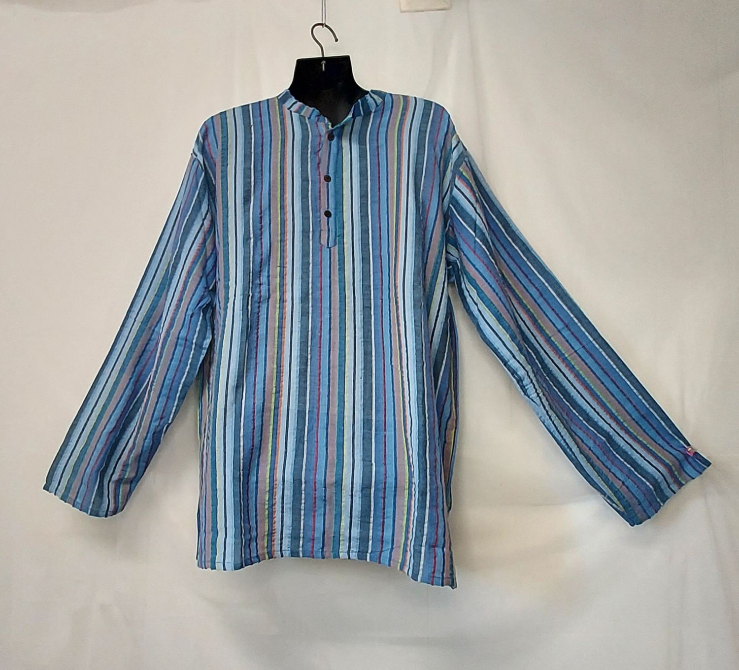 Lightweight, Long Sleeve, Grandad Shirts - Pale Blue- M/XL Lightweight, Long Sleeve, Grandad Shirts - Pale Blue- M/XL