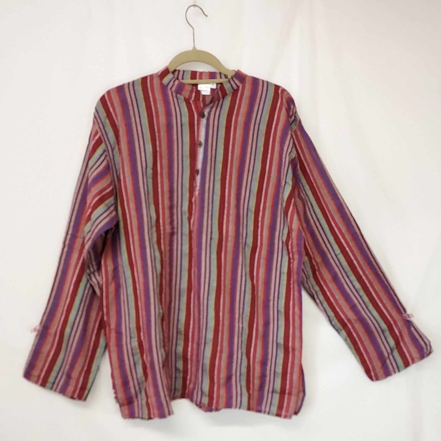 Lightweight, Long Sleeve, Grandad Shirts - Red - M/L Lightweight, Long Sleeve, Grandad Shirts - Red - M/L
