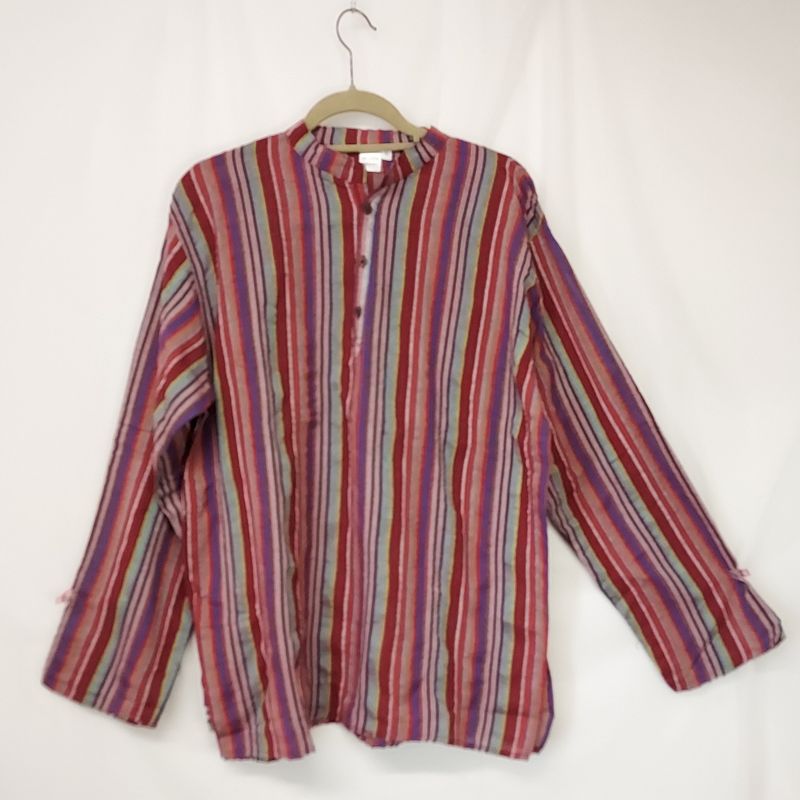 Lightweight, Long Sleeve, Grandad Shirts - Red - M/L Lightweight, Long Sleeve, Grandad Shirts - Red - M/L