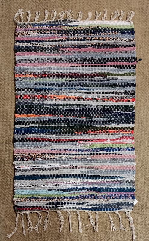 Fabulously Colourful Recycled Fabric Rag Rug Perfect to add colour to any room in your life :) 50cm x 80cm
