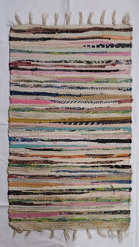 Fabulously Colourful Recycled Fabric Rag Rug Perfect to add colour to any room in your life :) 50cm x 80cm