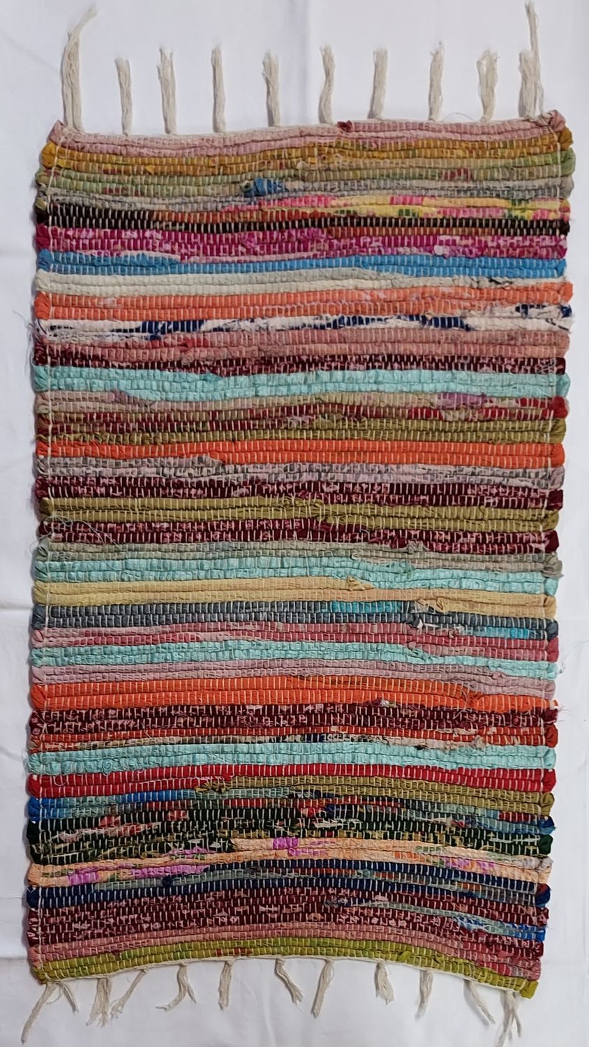Fabulously Colourful Recycled Fabric Rag Rug Perfect to add colour to any room in your life :) 50cm x 90cm Fabulously Colourful Recycled Fabric Rag Rug Perfect to add colour to any room in your life :) 50cm x 90cm