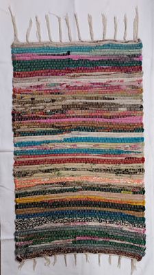 Fabulously Colourful Recycled Fabric Rag Rug Perfect to add colour to any room in your life :) 50cm x 80cm Fabulously Colourful Recycled Fabric Rag Rug Perfect to add colour to any room in your life :) 50cm x 80cm