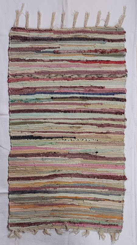 Fabulously Colourful Recycled Fabric Rag Rug Perfect to add colour to any room in your life :) 50cm x 90cm