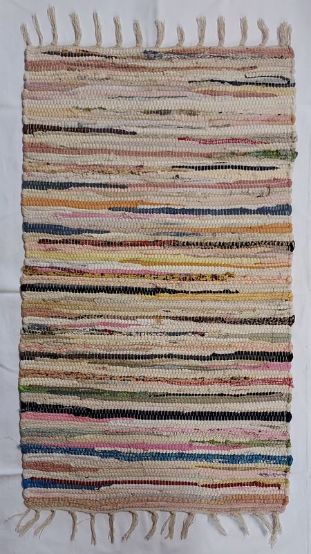 Fabulously Colourful Recycled Fabric Rag Rug Perfect to add colour to any room in your life :) 50cm x 90cm