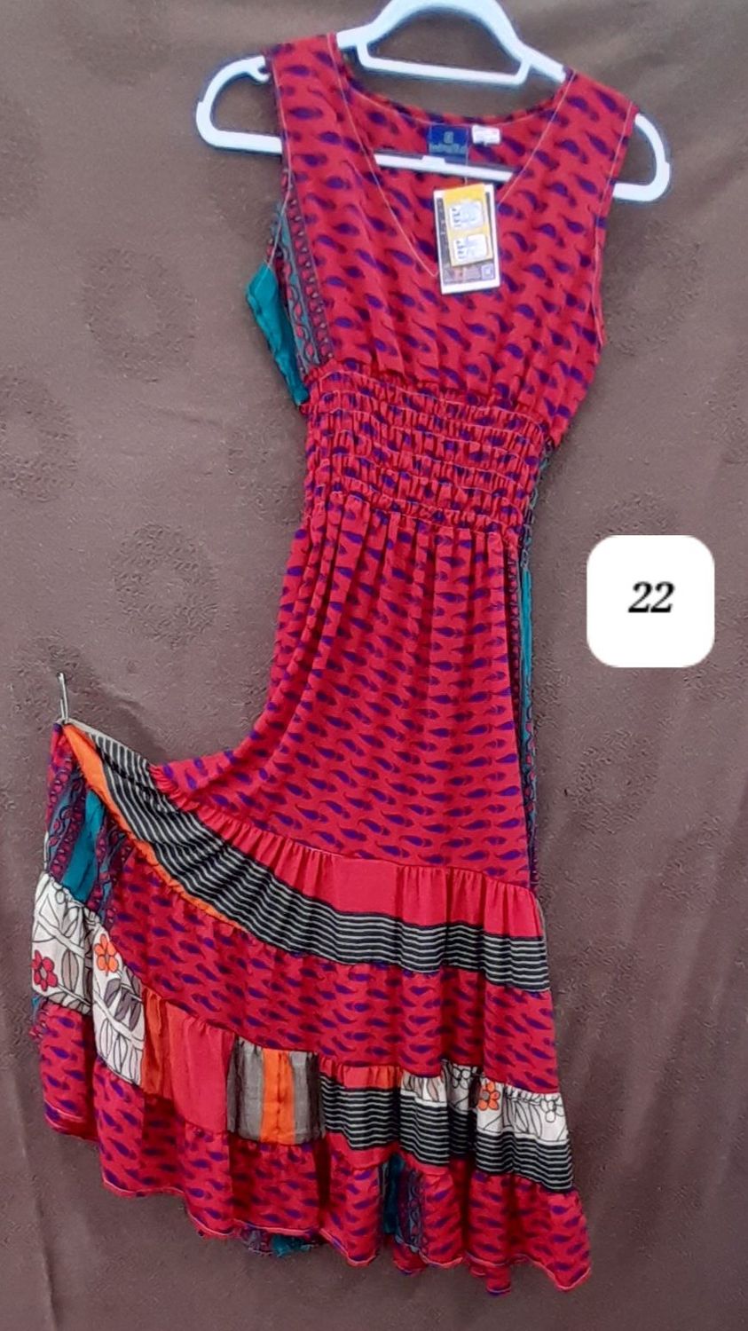 XS - Recycled Sari Sleeveless Vest Dress size 6-10 XS - Recycled Sari Sleeveless Vest Dress size 6-10