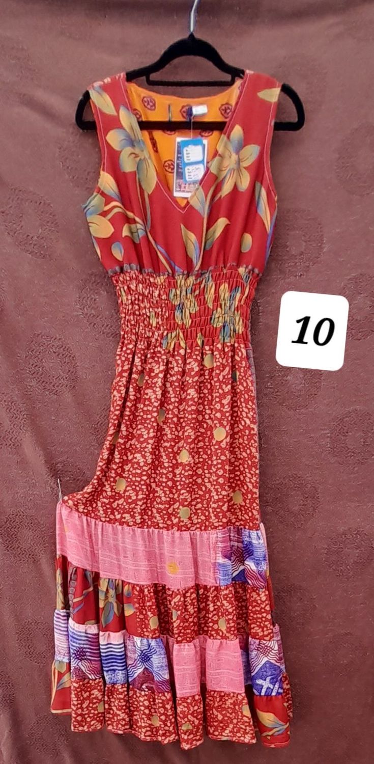 Recycled Sari Summer Dress SMALL- size 6-10 Recycled Sari Summer Dress SMALL- size 6-10