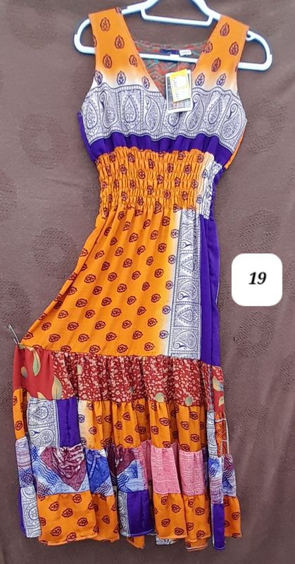 XS - Recycled Sari Sleeveless Vest Dress size 6-10