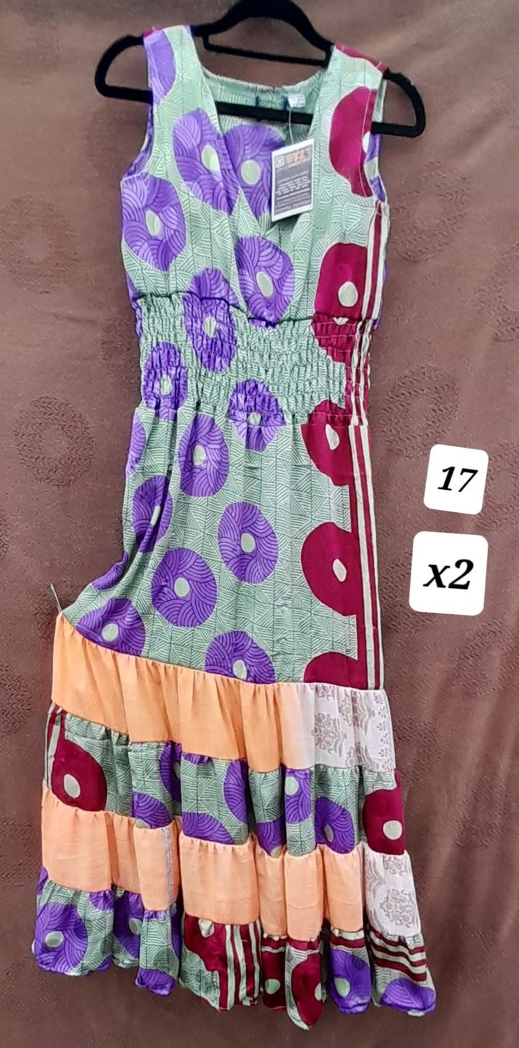 Recycled Sari Summer Dress SMALL- size 6-10 Recycled Sari Summer Dress SMALL- size 6-10