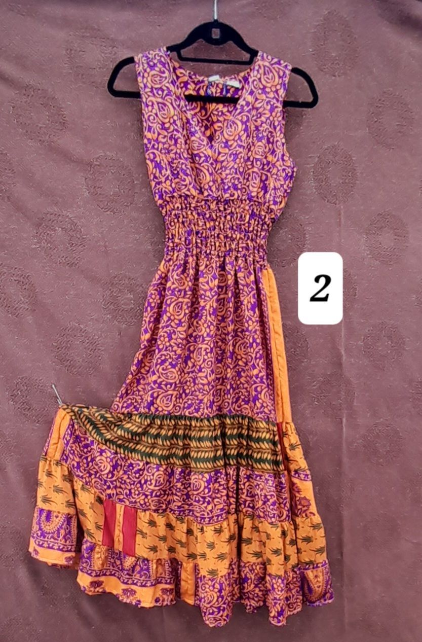 XS - Recycled Sari Sleeveless Vest Dress size 6-10 XS - Recycled Sari Sleeveless Vest Dress size 6-10