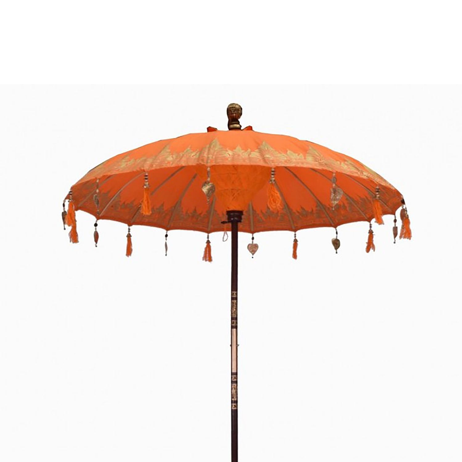 Bali Patio Parasol - Cotton - Orange Decor - 2m Bali Patio Parasol - Cotton - Orange Decor - 2m