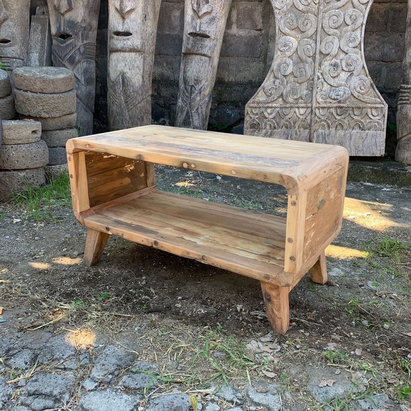 Small Rounded Coffee Table - Created using recycled Teak from Retired Fishing Boats Small Rounded Coffee Table - Created using recycled Teak from Retired Fishing Boats