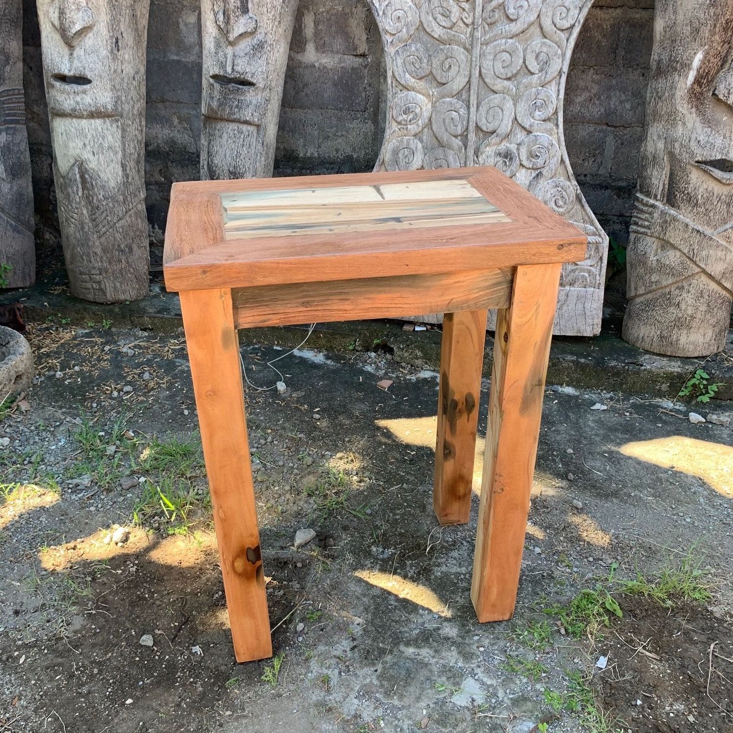 Tall Table - Display Stand - Made using recycled Teak from Retired Fishing Boats Tall Table - Display Stand - Made using recycled Teak from Retired Fishing Boats