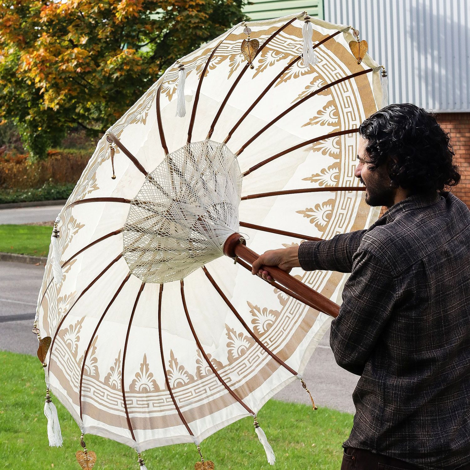 Bali Patio Parasol - Canvas - Natural Decor - 1.5m Bali Patio Parasol - Canvas - Natural Decor - 1.5m