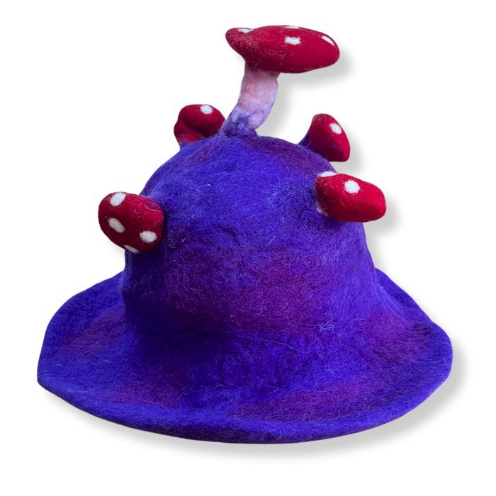 Felted Mushroom Hat - Very Violet