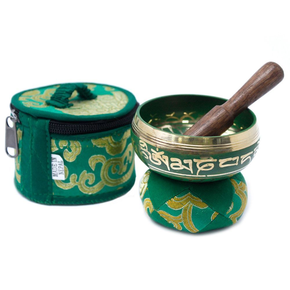 Mini Singing Bowl Gift Set - Green Mini Singing Bowl Gift Set - Green
