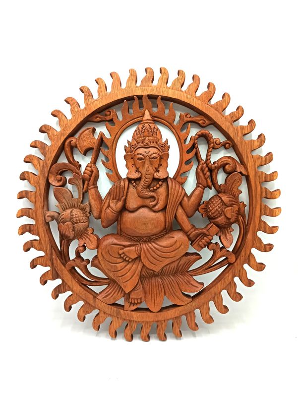 Suar Wood Ganesh Panel - 40cm Suar Wood Ganesh Panel - 40cm