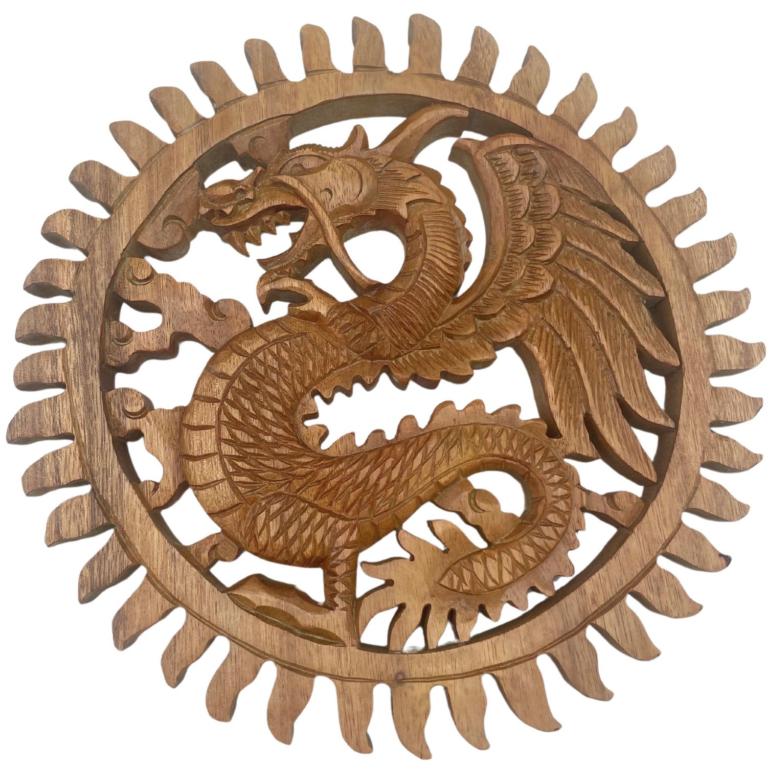 Winged Sun Dragon Plaque Carving - 30m Winged Sun Dragon Plaque Carving - 30m