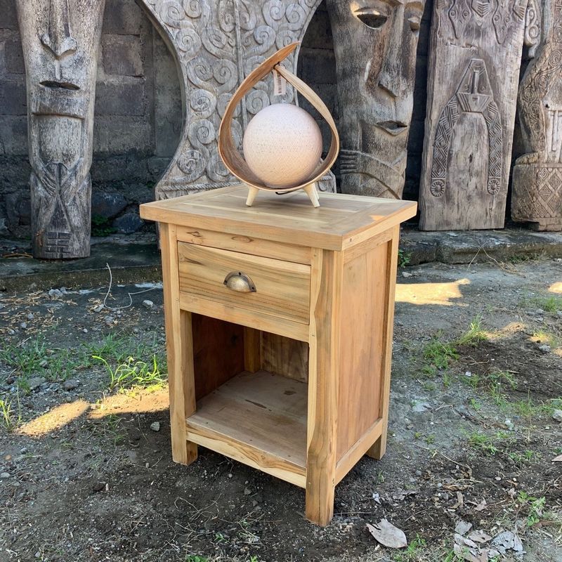 Classic Bedside Table - Made using recycled Teak from Retired Fishing Boats Classic Bedside Table - Made using recycled Teak from Retired Fishing Boats