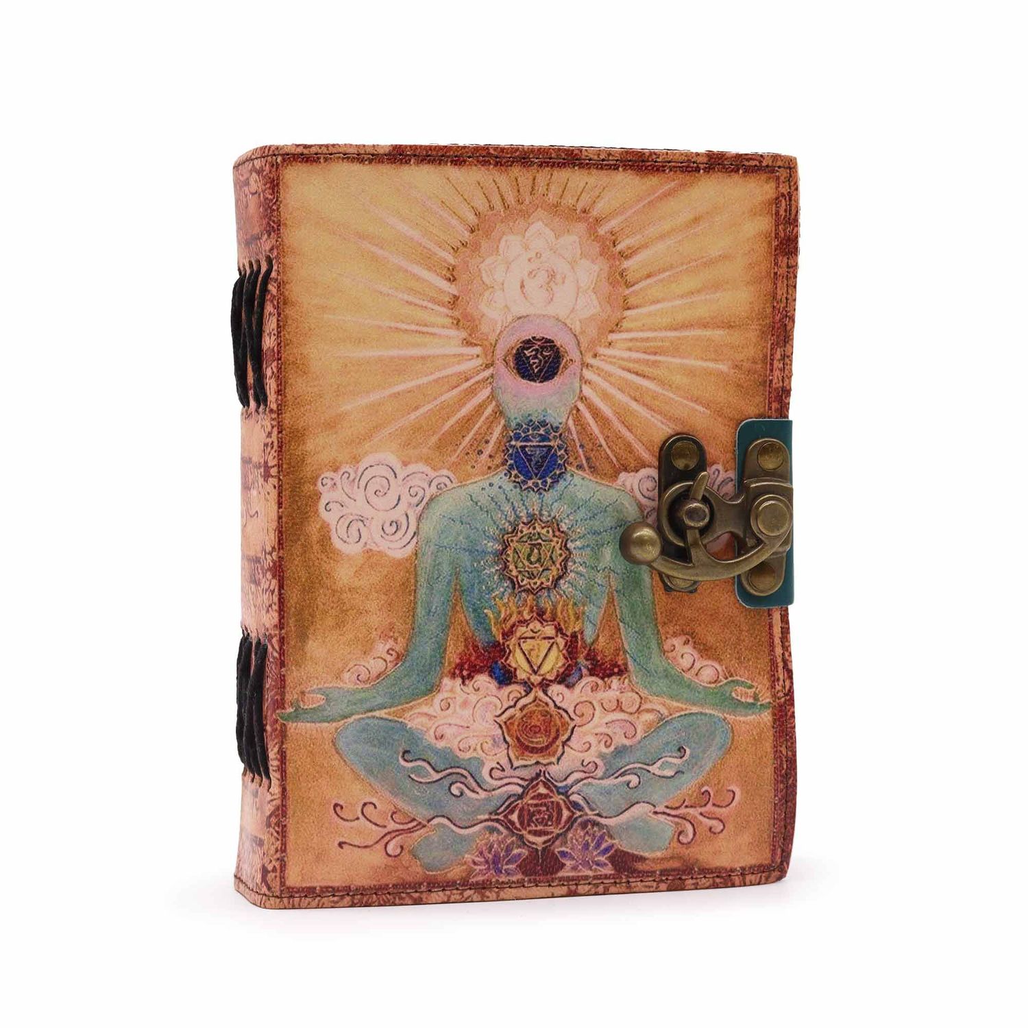 Leather Leather "Buddha Seven Chakra" Deckle-edge Notebook