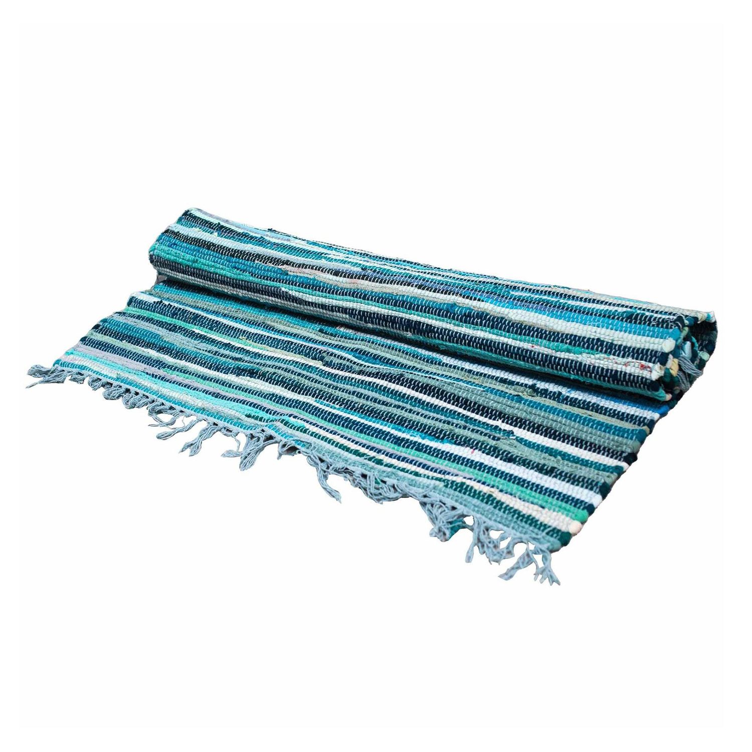 Large Rag Rug - 150x90cm - premium quality - Aqua Blues Large Rag Rug - 150x90cm - premium quality - Aqua Blues