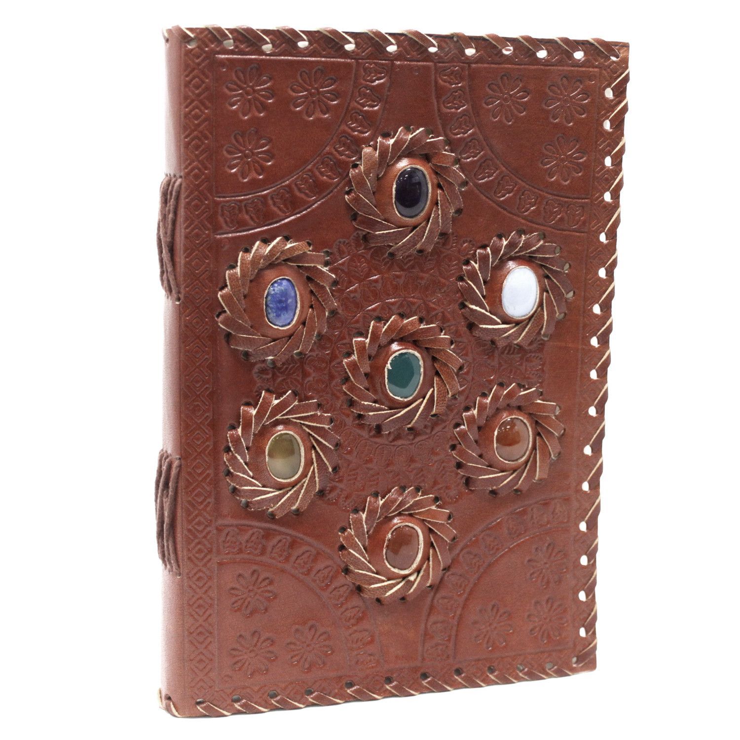 Leather Chakra Stone Notebook (6x9 Leather Chakra Stone Notebook (6x9")