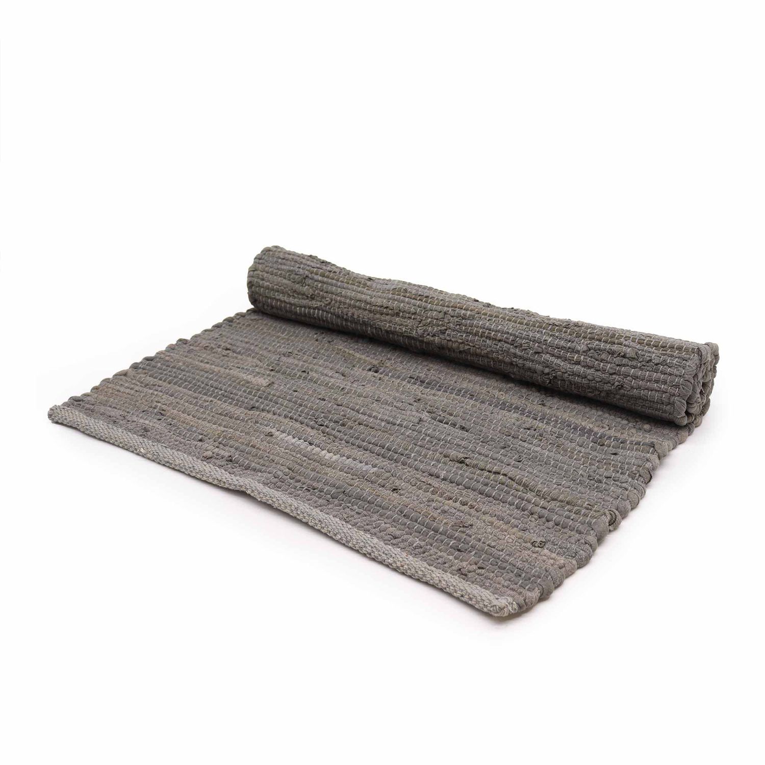 Medium Indian Handloom Cotton Rug - Charcoal Medium Indian Handloom Cotton Rug - Charcoal