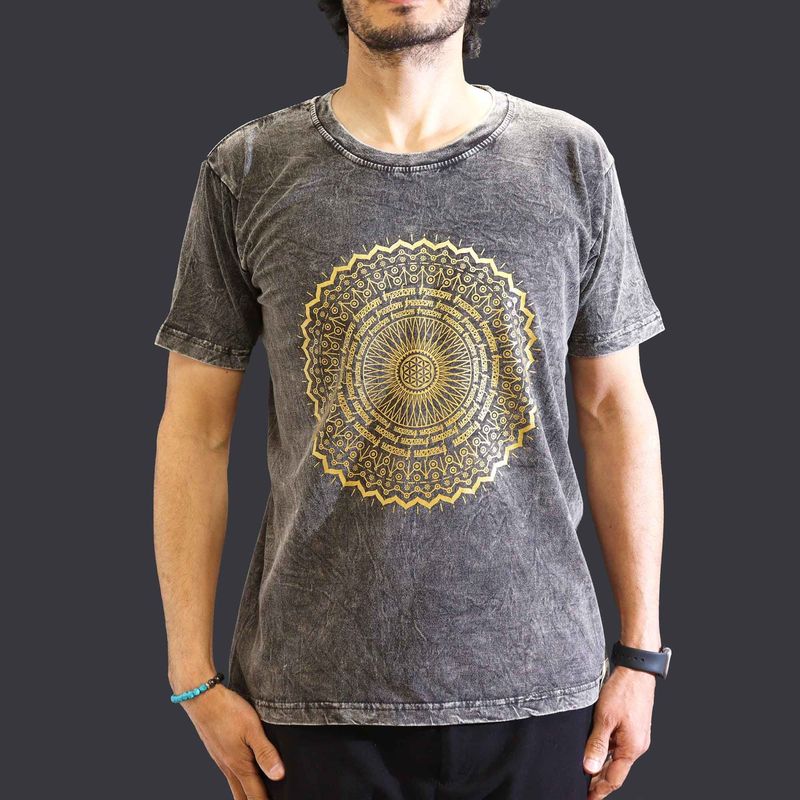 Medium Stone Washed T-Shirt - Mandala - Dark Grey Medium Stone Washed T-Shirt - Mandala - Dark Grey