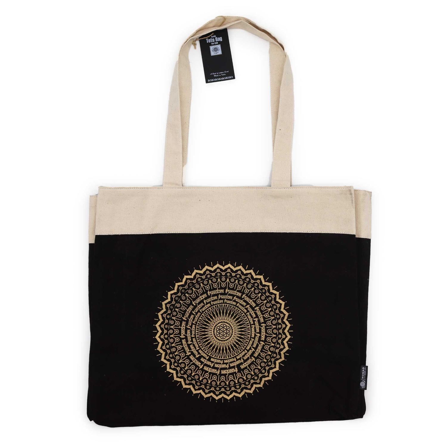 Oversized Stonewash Tote Bag 14oz - Freedom Mandala Oversized Stonewash Tote Bag 14oz - Freedom Mandala